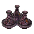 Purple Moroccan Ceramic Triple Spice Holder