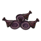 Purple Moroccan Ceramic Triple Spice Holder