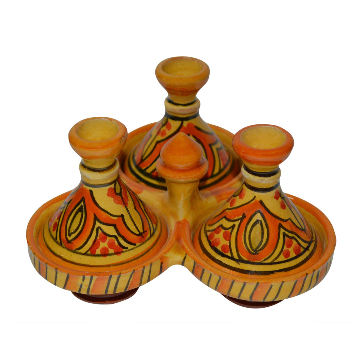 Lwimina Moroccan Ceramic Triple Spice Holder
