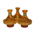 Lwimina Moroccan Ceramic Triple Spice Holder
