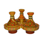 Lwimina Moroccan Ceramic Triple Spice Holder
