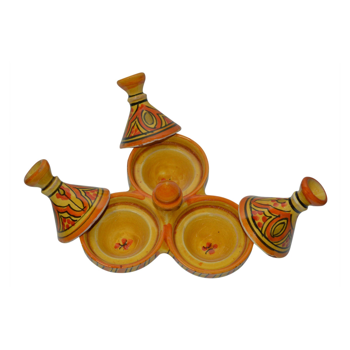 Lwimina Moroccan Ceramic Triple Spice Holder
