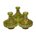 Lime Moroccan Ceramic Triple Spice Holder