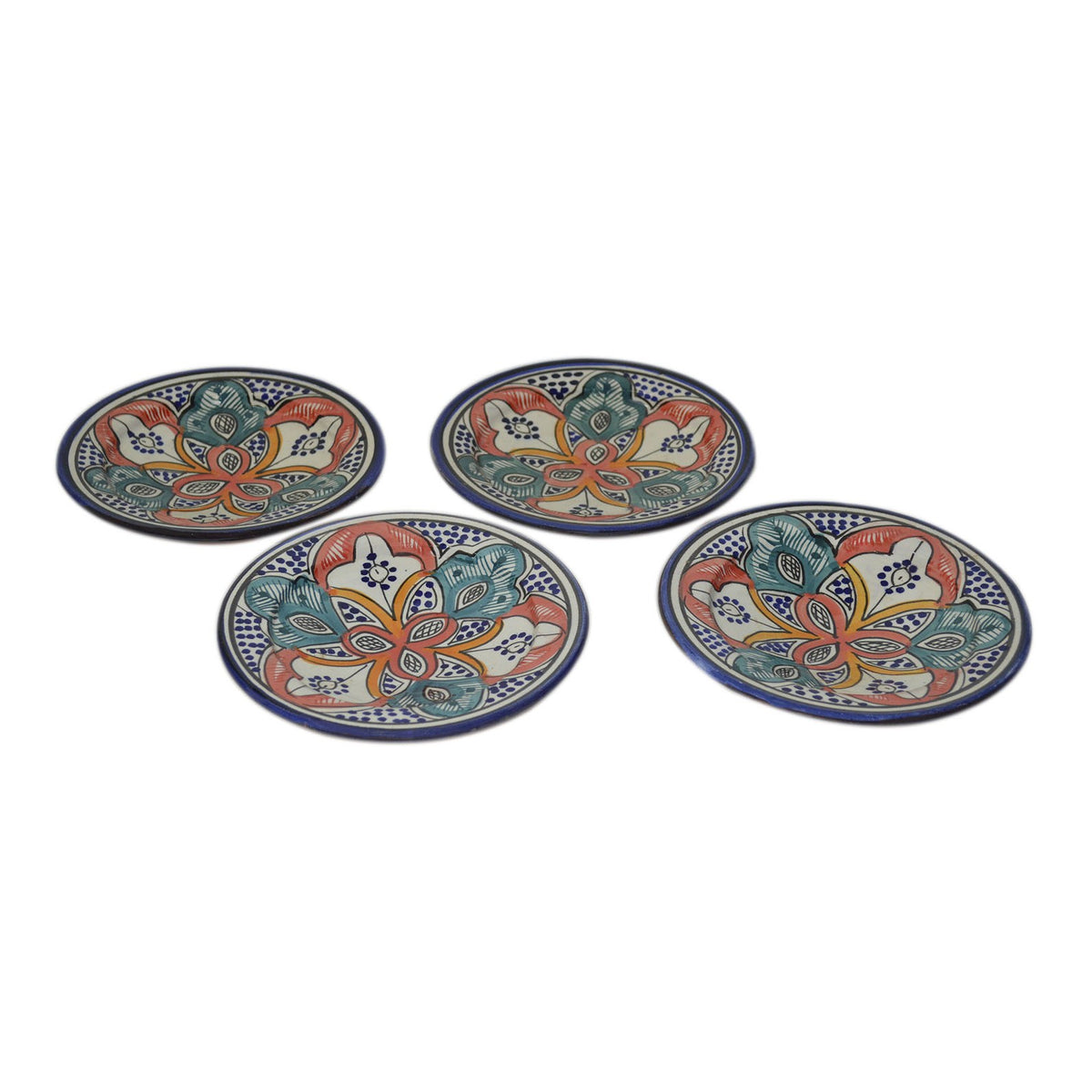 Rainbow Appetizer Serving Set Of Four Plates