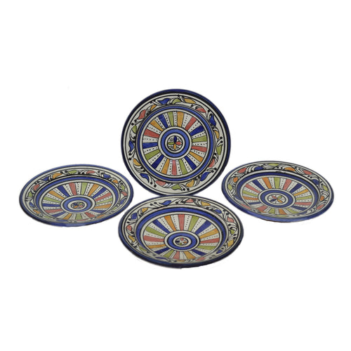 Blue Stripes Appetizer Serving Set Of Four Plates