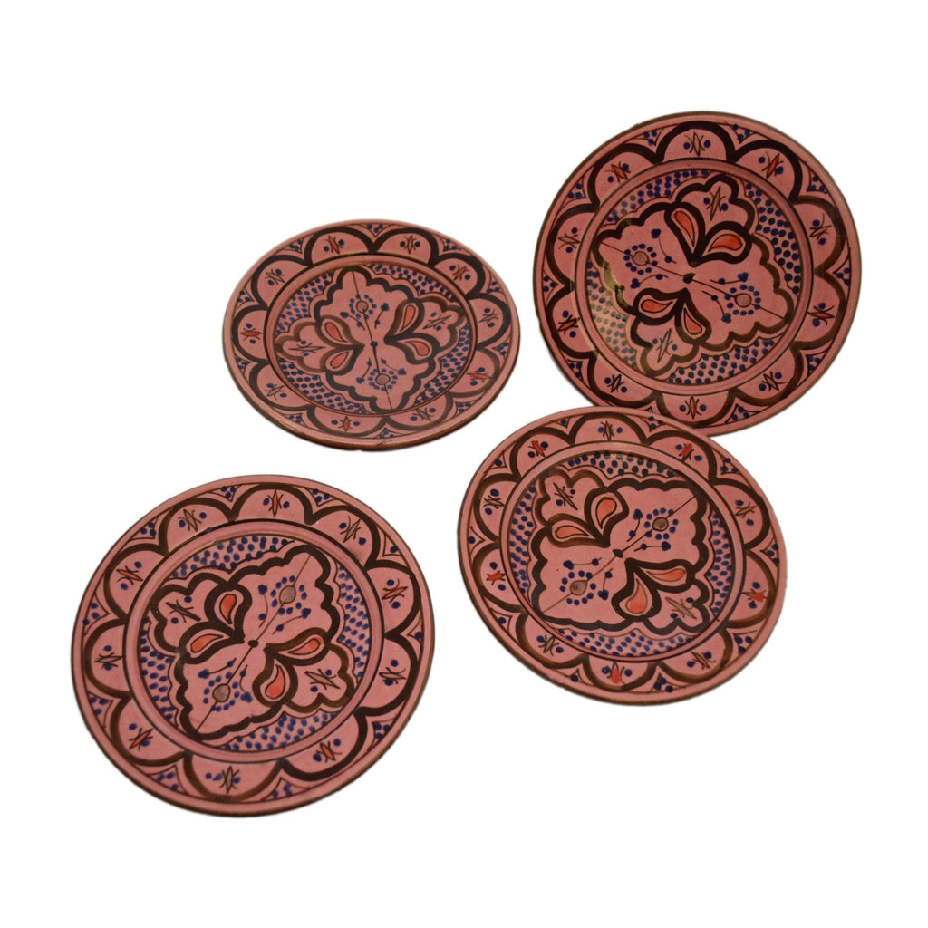 Safi Appetizer Serving Set Of Four Plates - Pink