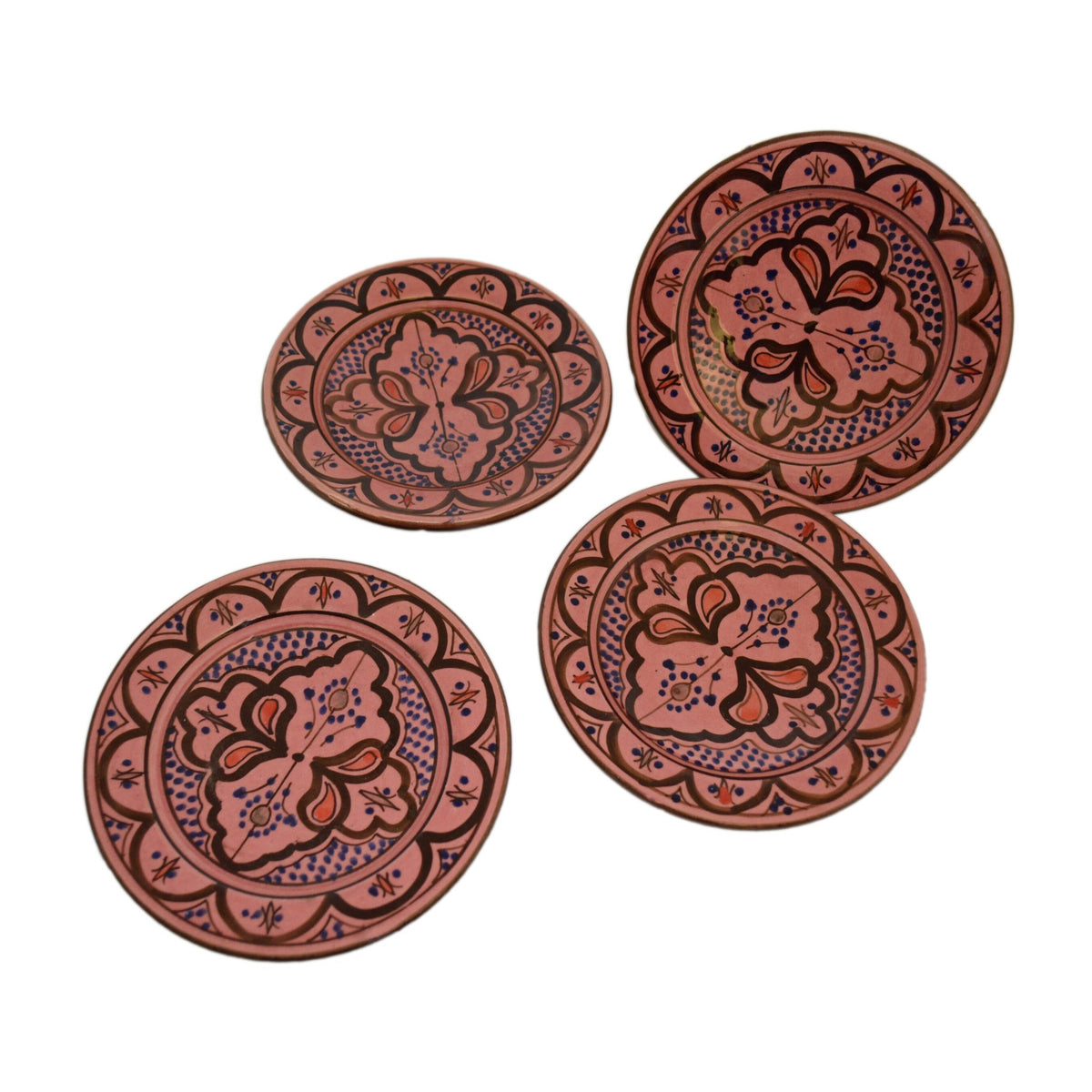 Safi Appetizer Serving Set Of Four Plates - Pink