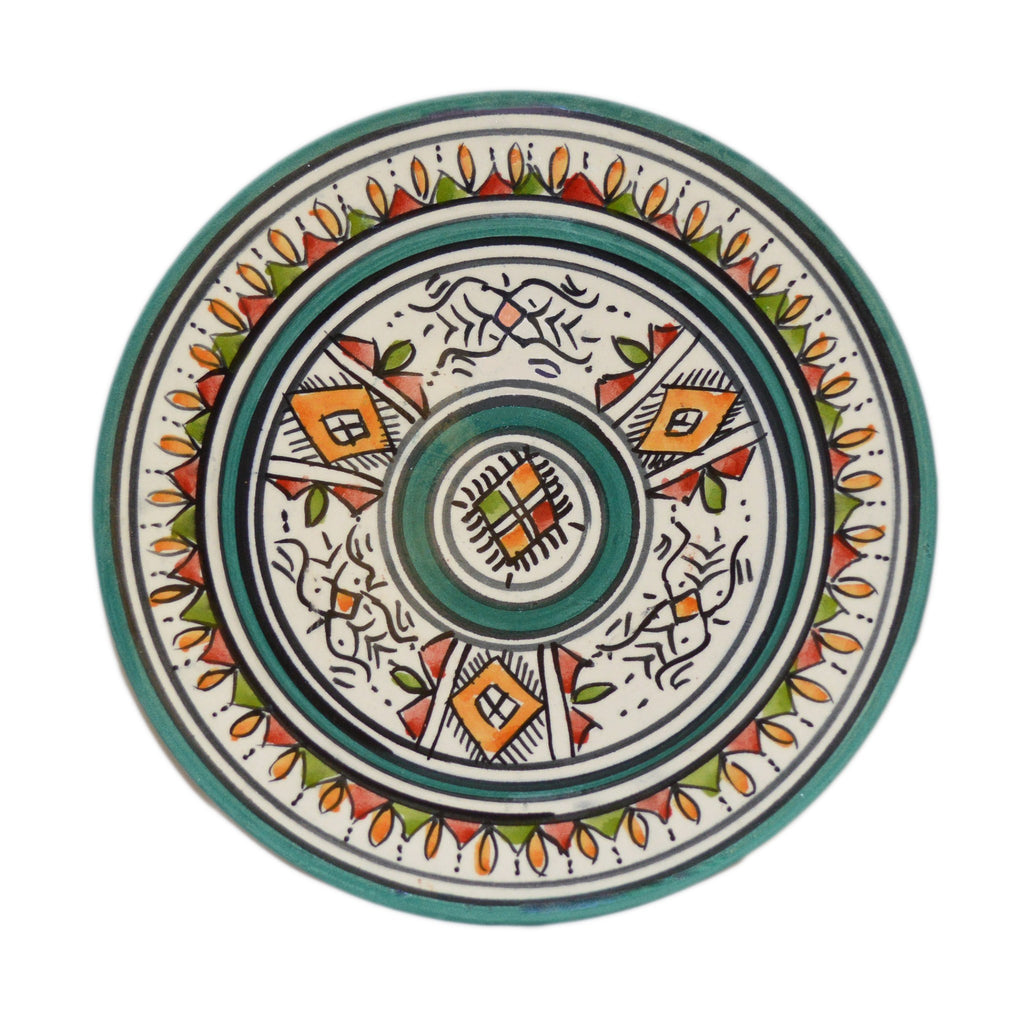Berber Ceramic Serving Plate Handmade 8" - Green