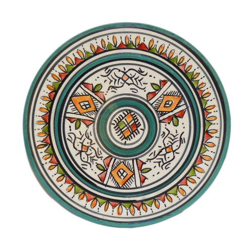 Berber Ceramic Serving Plate Handmade 8" - Green