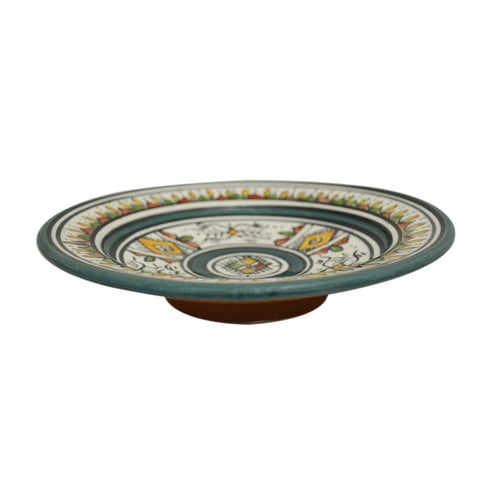 Berber Ceramic Serving Plate Handmade 8" - Green