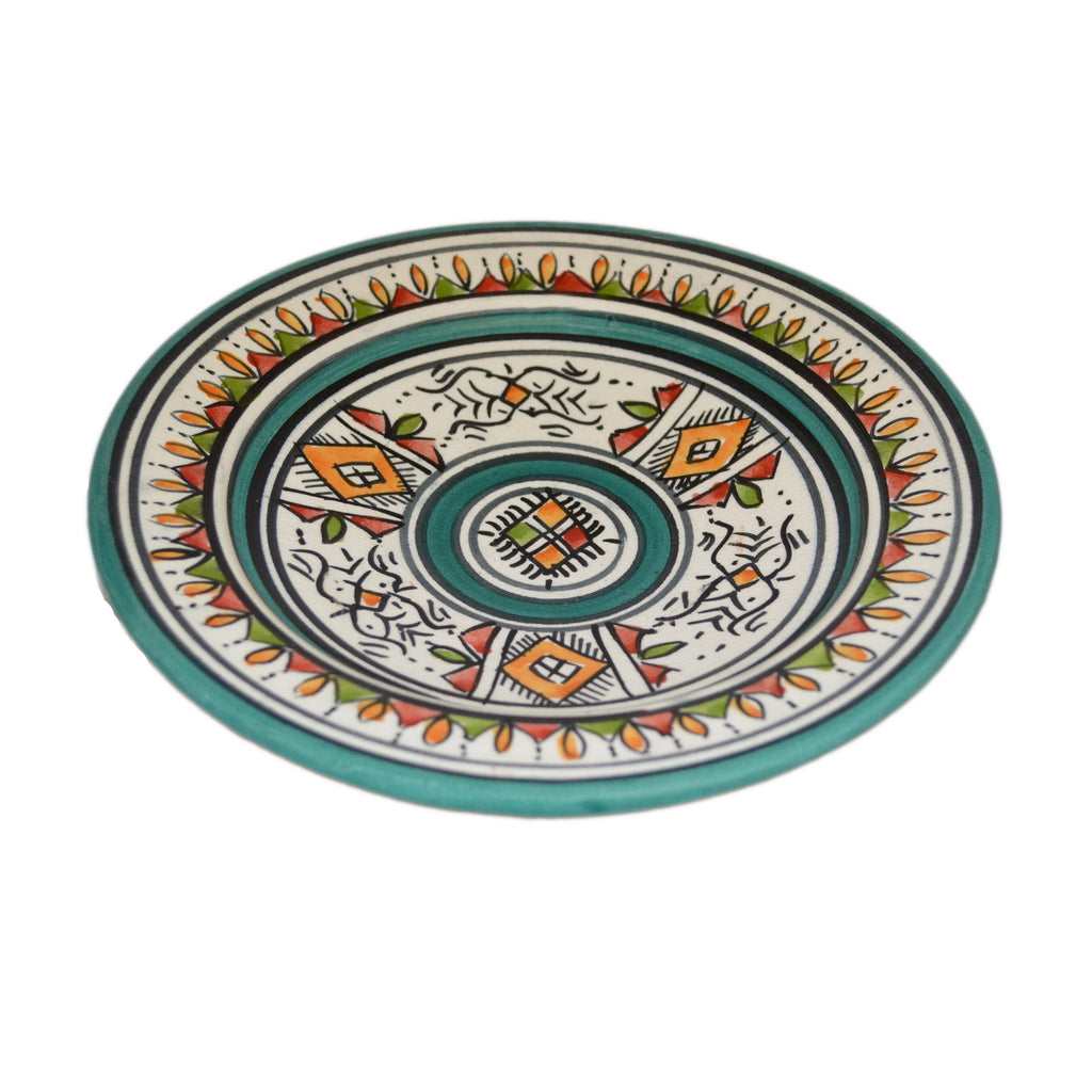 Berber Ceramic Serving Plate Handmade 8" - Green