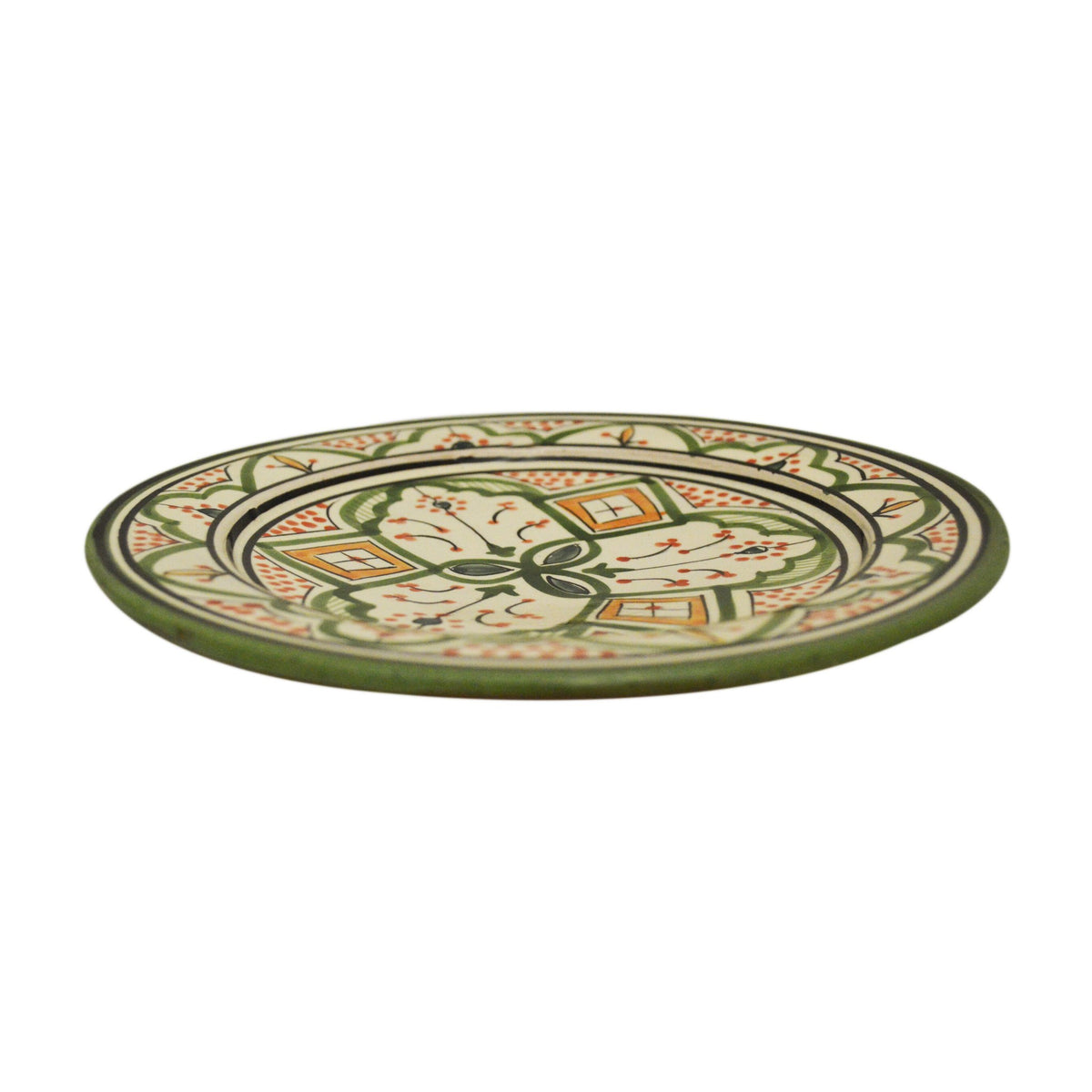 Verde Dots Ceramic Serving Plate Handmade 8" - Red