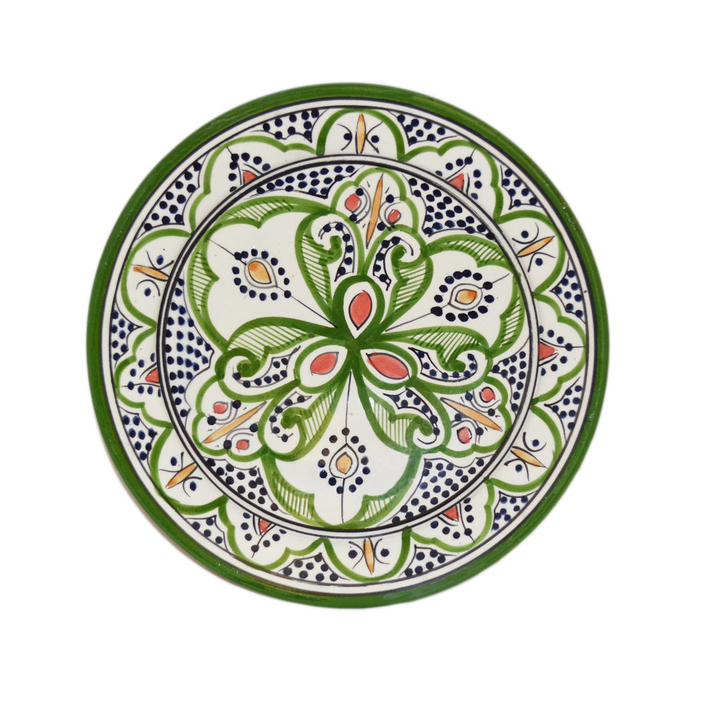 Verde Ceramic Serving Plate Handmade 8"