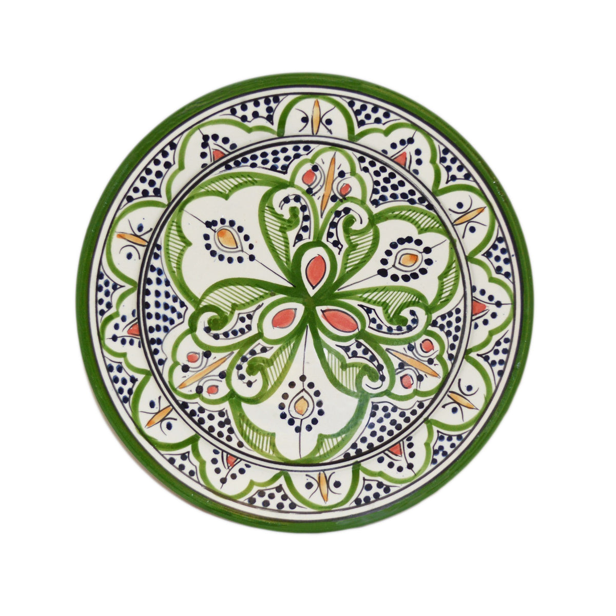 Verde Ceramic Serving Plate Handmade 8"