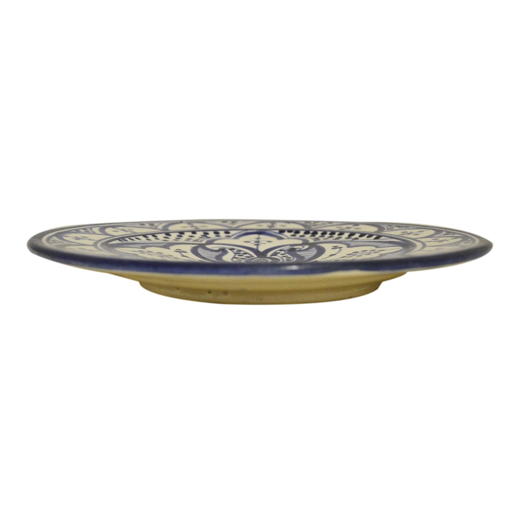 Fes Ceramic Serving Plate Handmade 8" - Blue