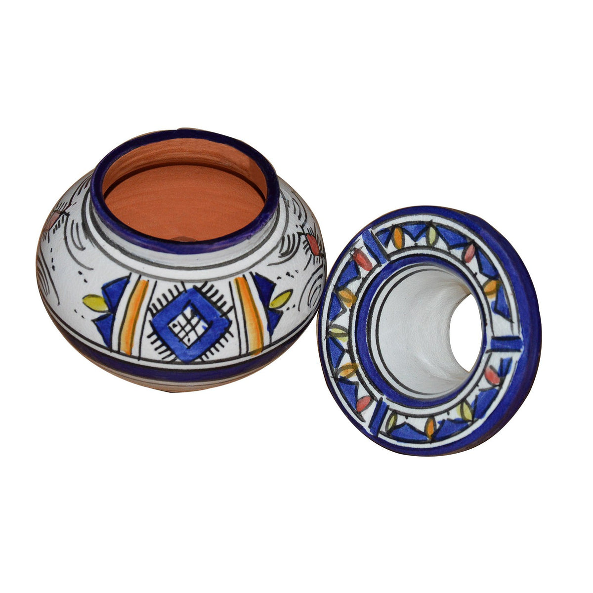 Smokeless Ashtray Medium Berber White Blue