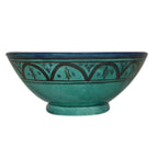 Small 8 Inches & Handmade Moroccan Serving Bowl - Aqua