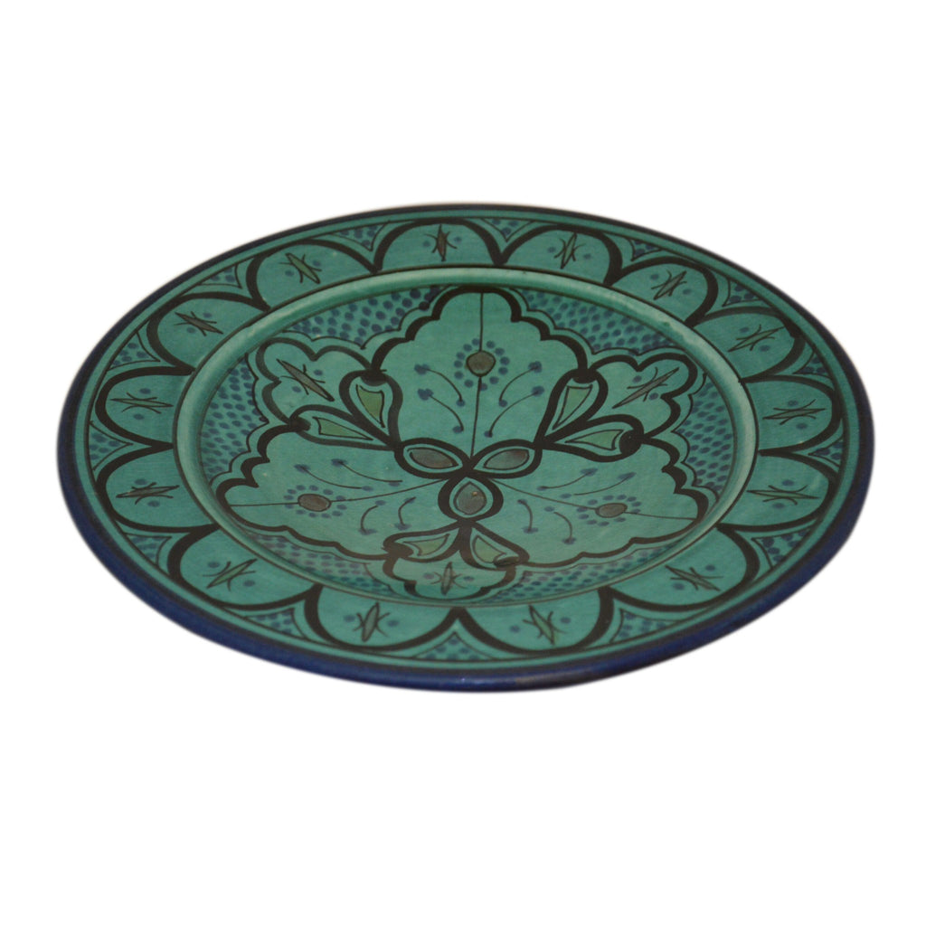 Ceramic Handmade Serving Plate Medium 10" - Aqua