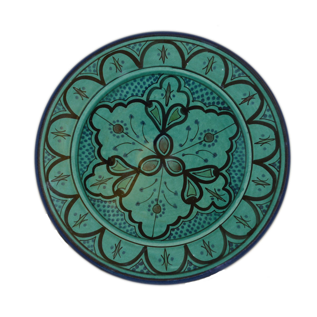 Ceramic Handmade Serving Plate Medium 10" - Aqua