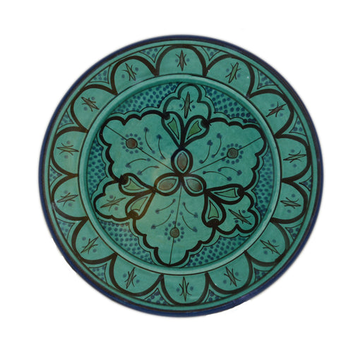 Ceramic Handmade Serving Plate Medium 10" - Aqua