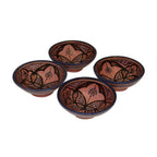 Handmade Dipping Sauce Bowl Set of 4 Small Serving - Red