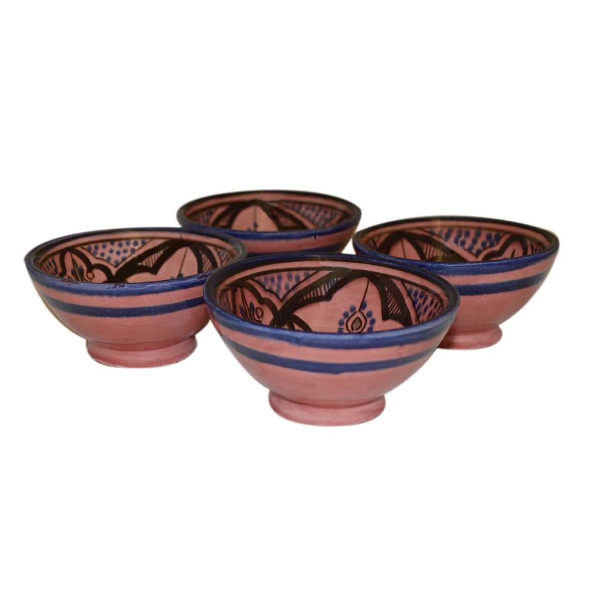 Handmade Dipping Sauce Bowl Set of 4 Small Serving - Red
