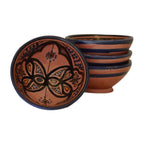 Handmade Dipping Sauce Bowl Set of 4 Small Serving - Red