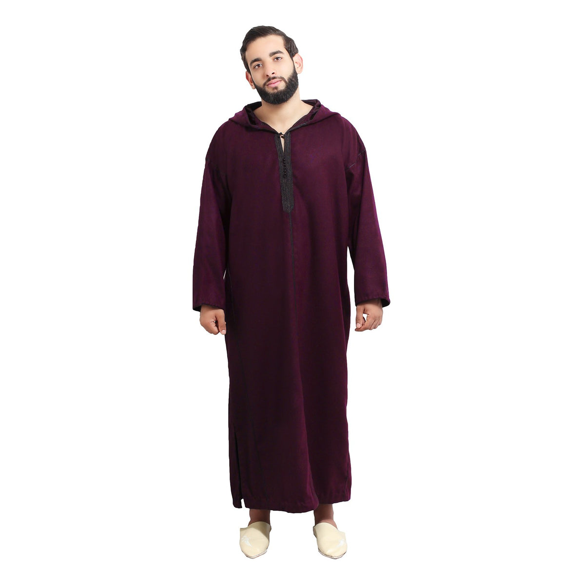 Men Winter Djellaba - Burgundy