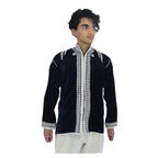 Moroccan Handmade Velvet Jacket Tunic - Navy