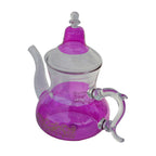 All Glass Hand Blown Teapot Durable Heat Resistance 32 Oz - Magenta