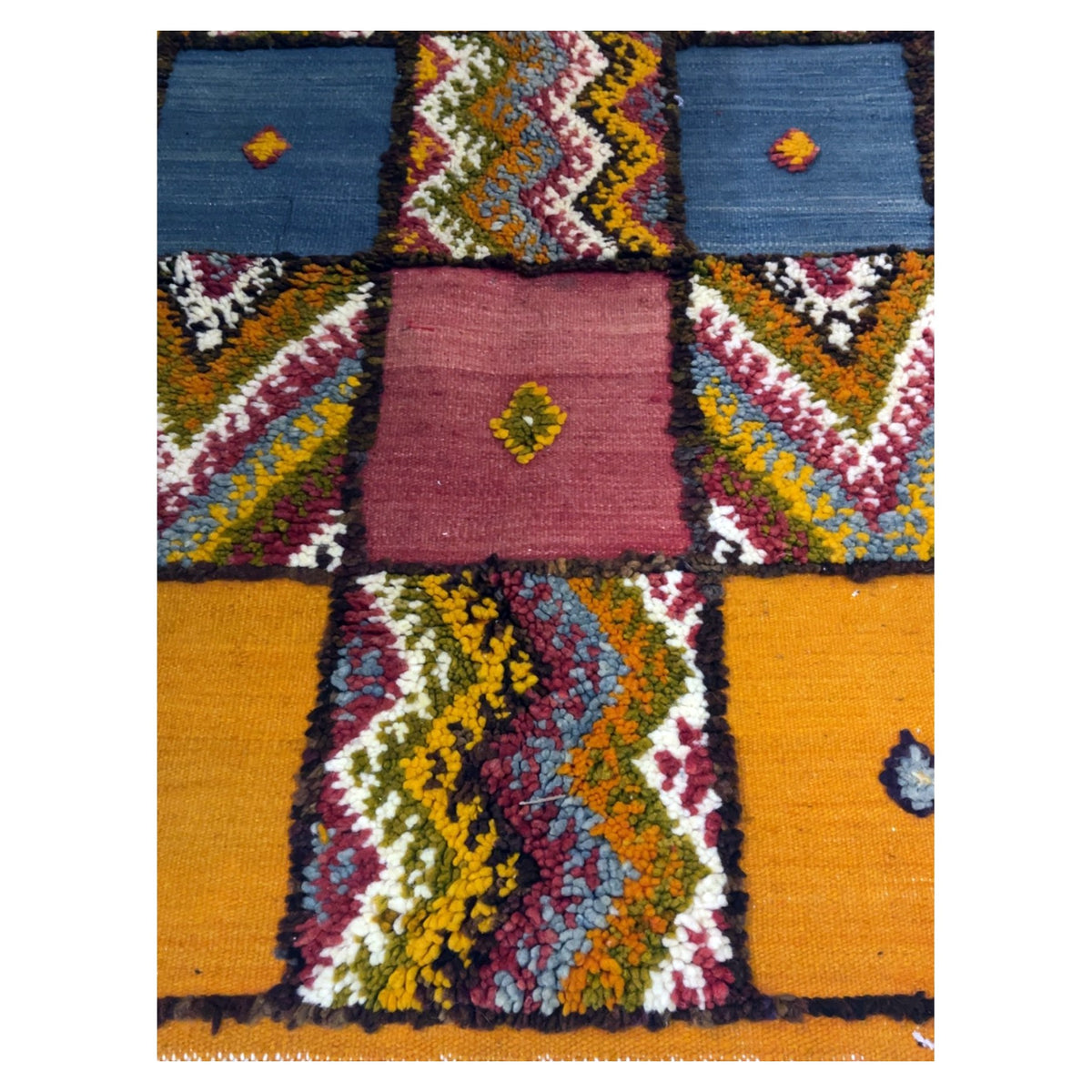 Elma Handmade Moroccan Rug Orange Small Orange