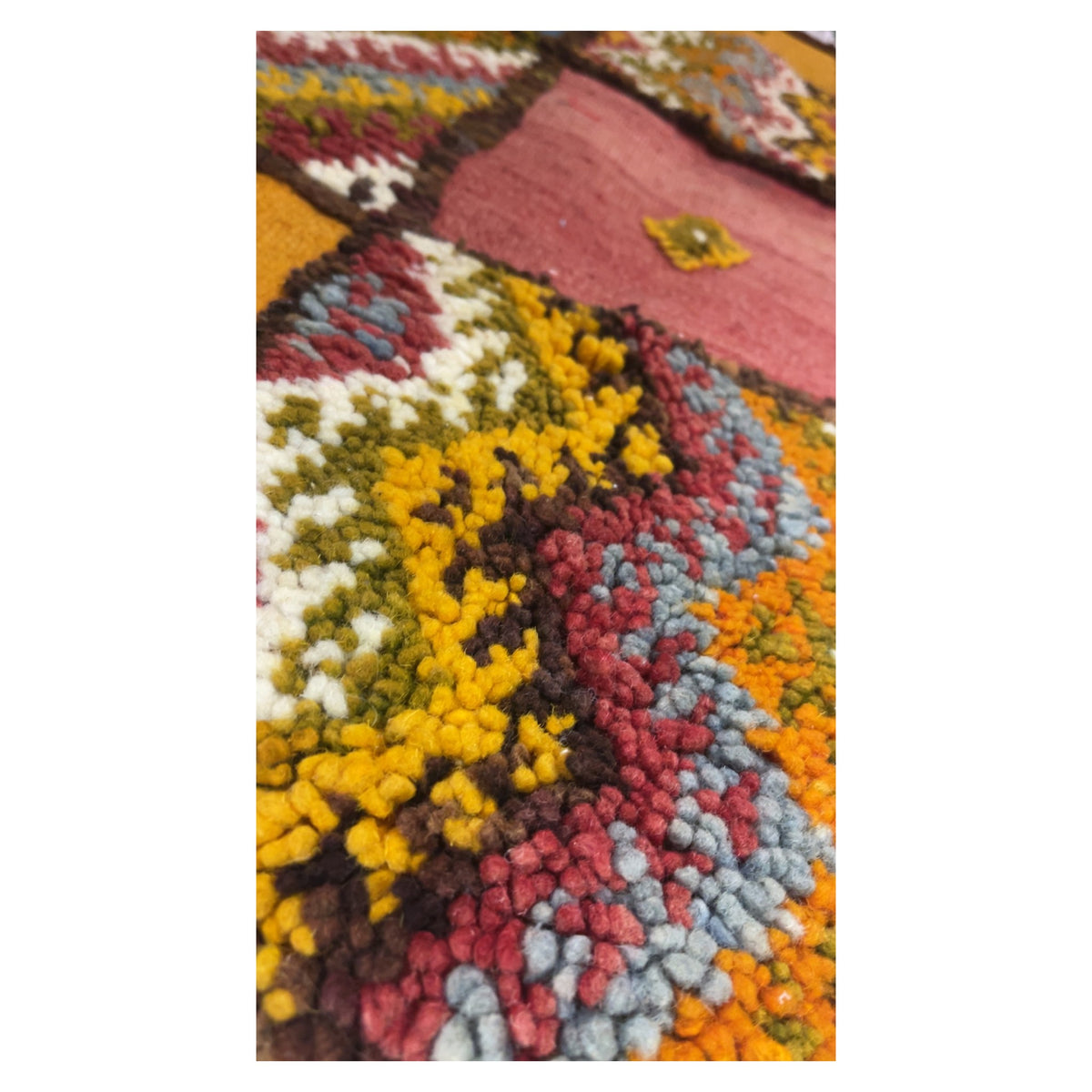 Elma Handmade Moroccan Rug Orange Small Orange