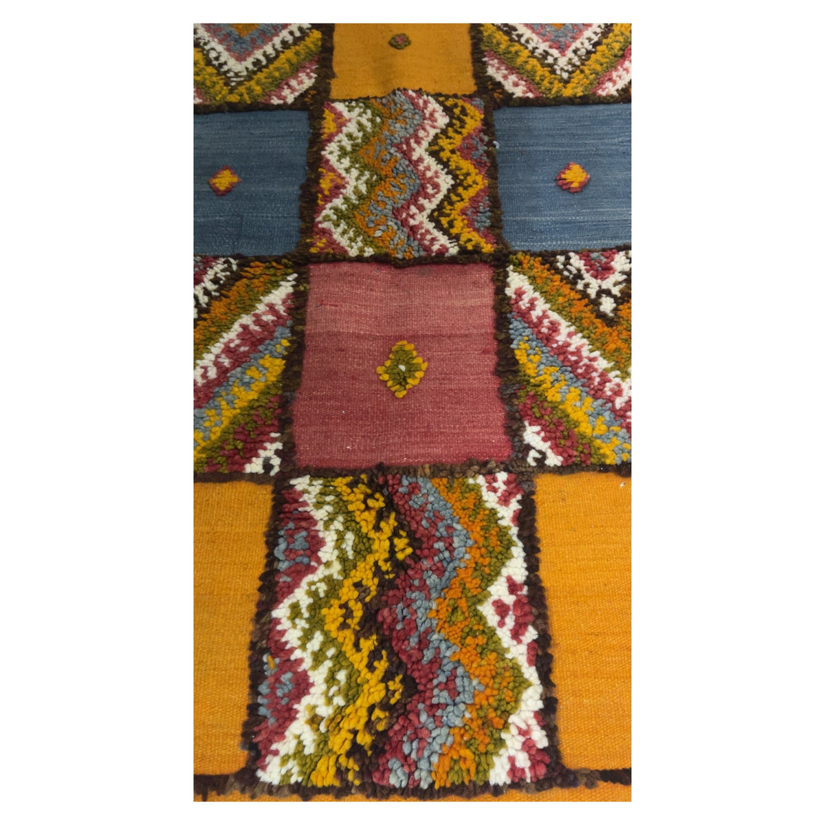 Elma Handmade Moroccan Rug Orange Small Orange