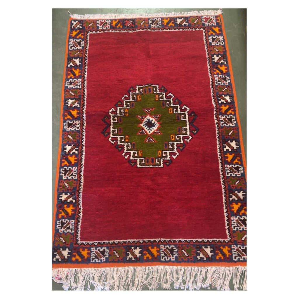 Nisrin Handmade Moroccan Rug Orange Small Red Large