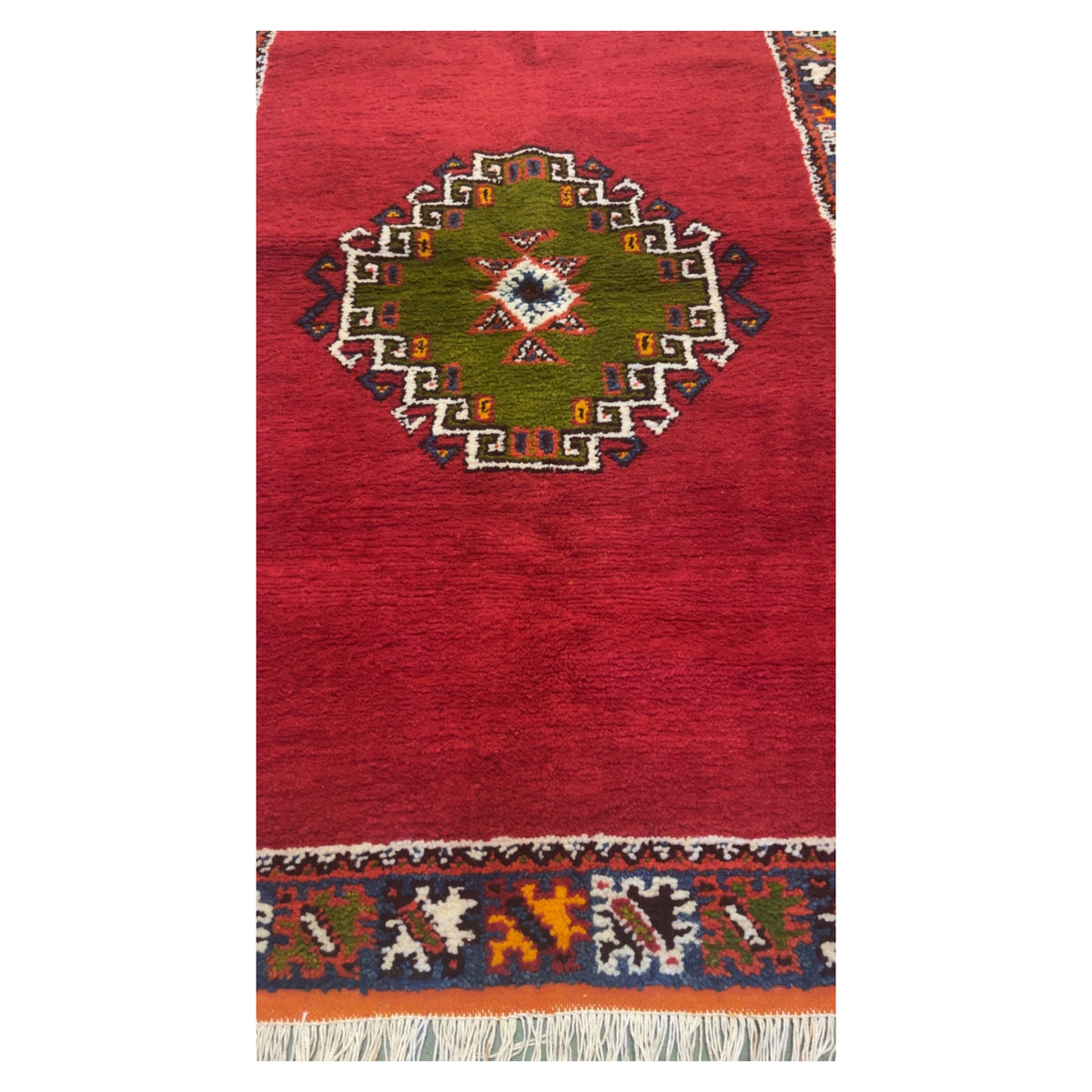 Nisrin Handmade Moroccan Rug Orange Small Red Large