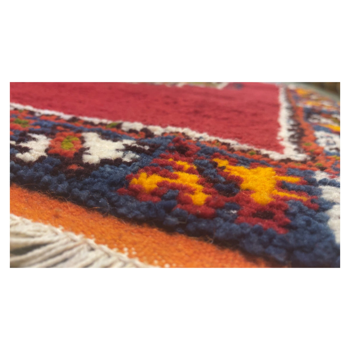 Nisrin Handmade Moroccan Rug Orange Small Red Large