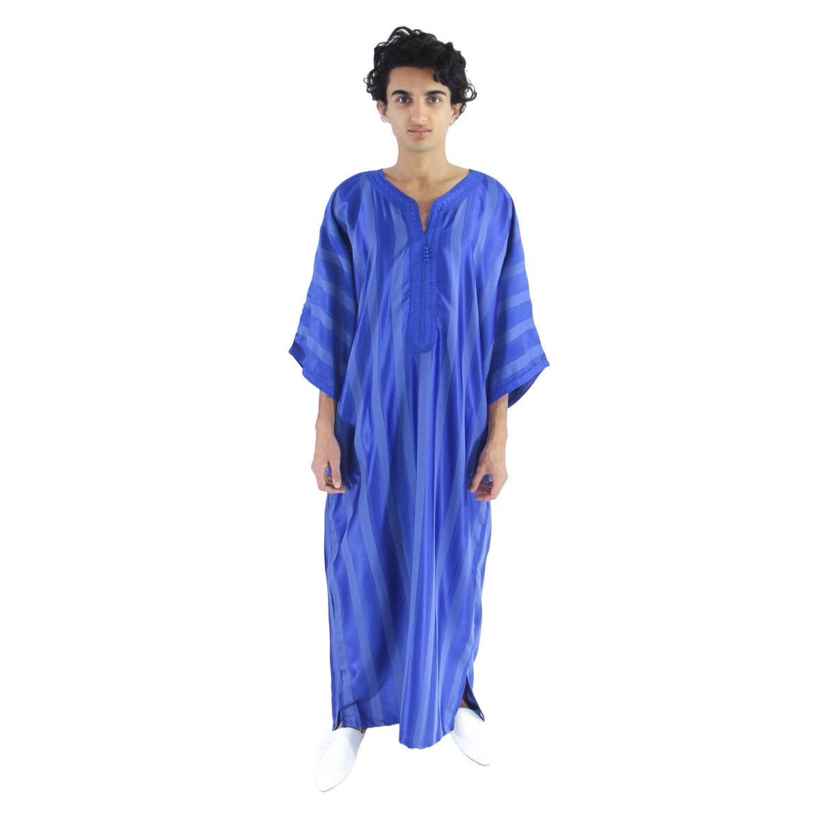Jouhara Fancy Moroccan Men Kaftan - Blue