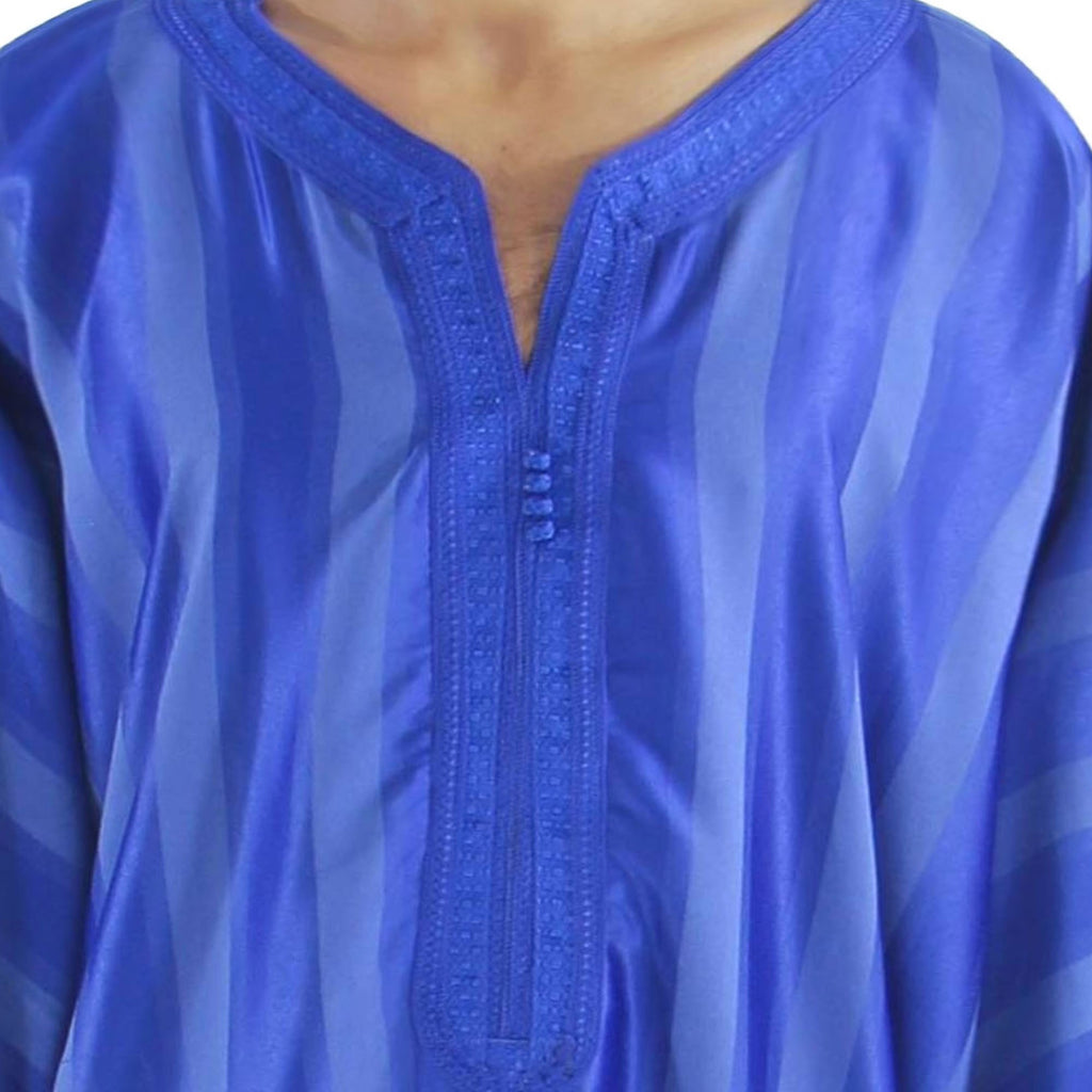 Jouhara Fancy Moroccan Men Kaftan - Blue