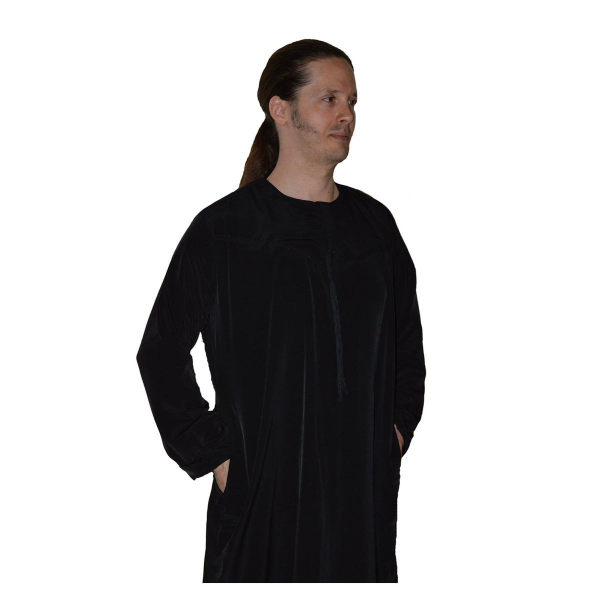 Moroccan Saudi Style Man Thobe - Black