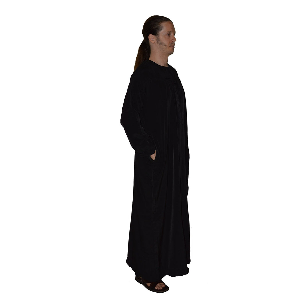 Moroccan Saudi Style Man Thobe - Black