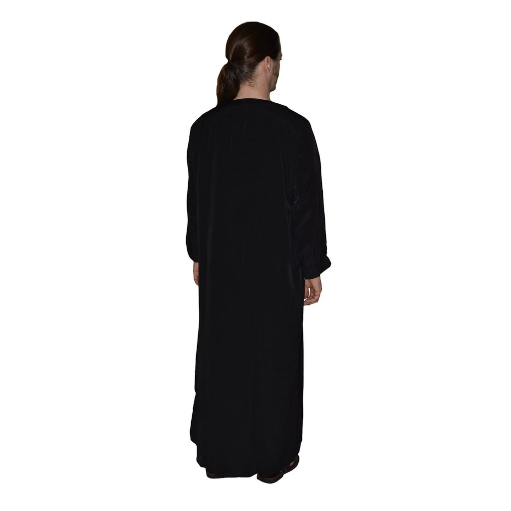 Moroccan Saudi Style Man Thobe - Black
