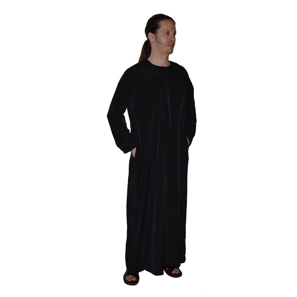 Moroccan Saudi Style Man Thobe - Black