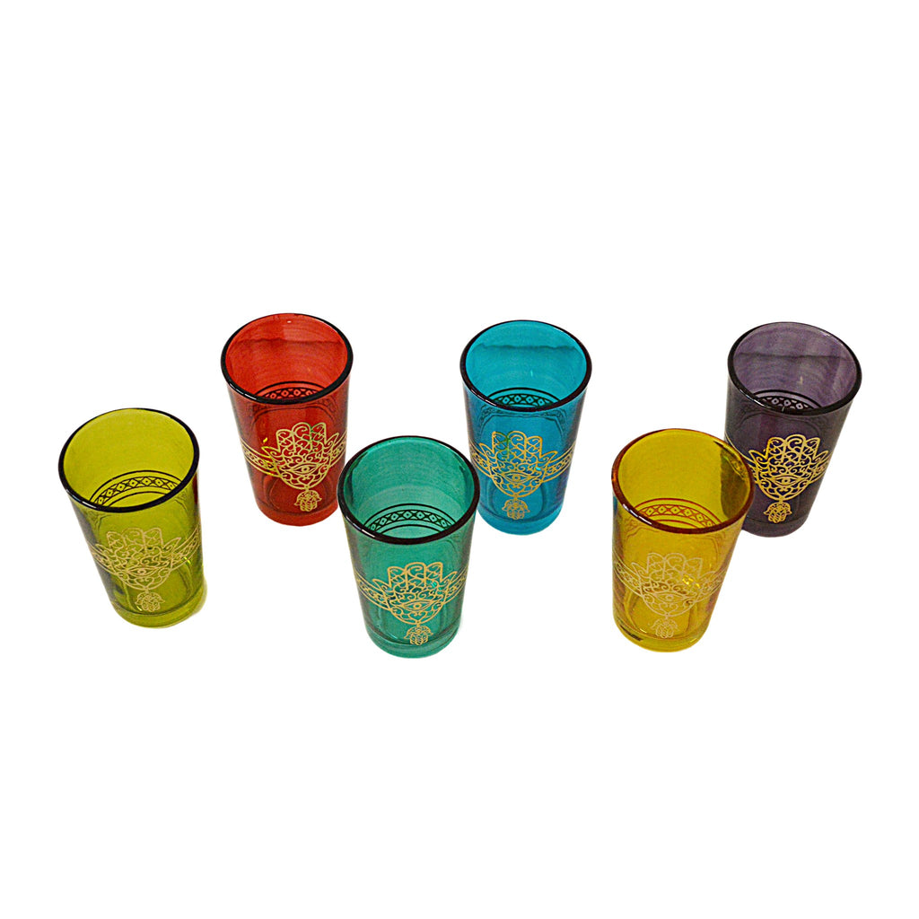 Khmissa Moroccan Tea Glasses Set of 6