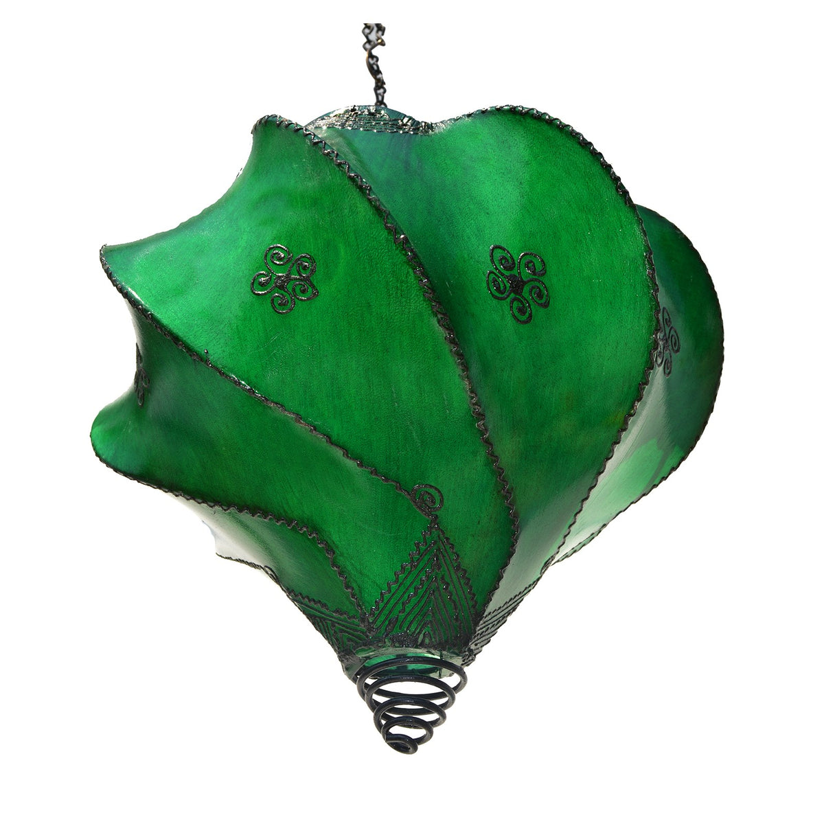 Ceiling Lamp Handmade Leather Henna - Green
