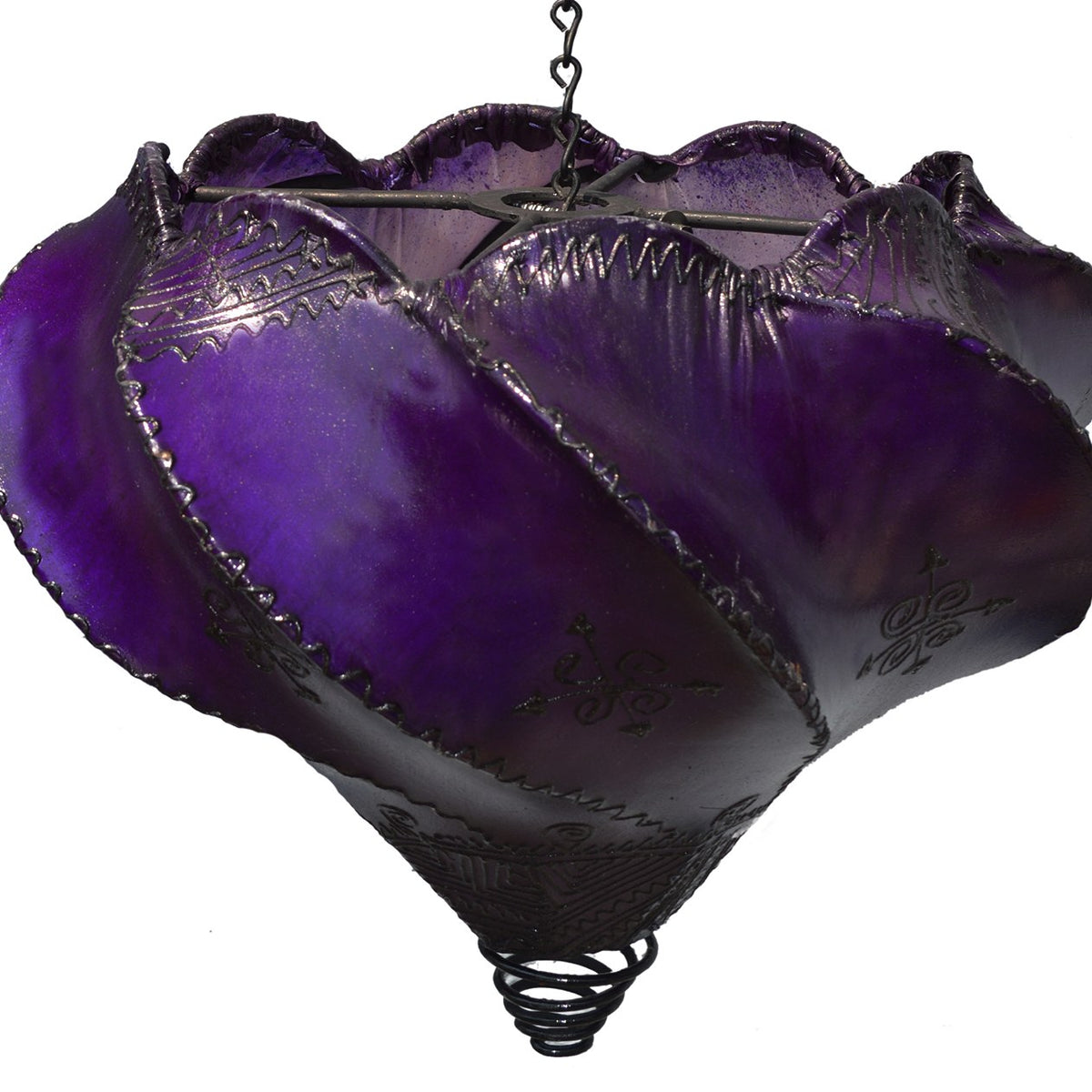 Ceiling Lamp Handmade Leather Henna - Purple