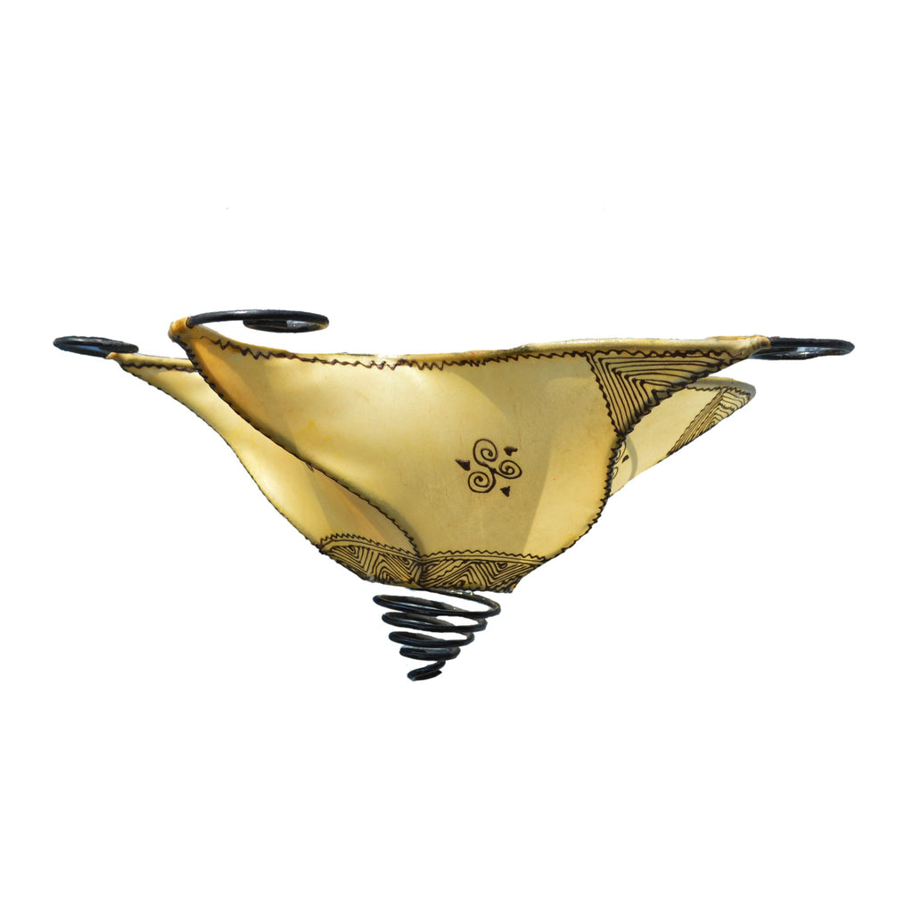 Star Handmade Leather Henna Lamp Ceiling - Beige