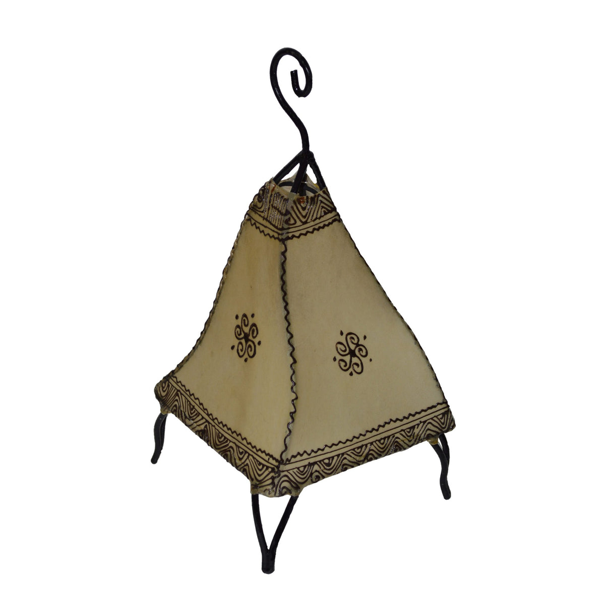 Table Henna Leather Lamp Handmade - Beige
