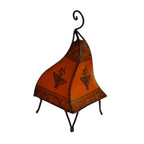 Table Henna Leather Lamp Handmade - Orange
