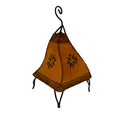 Table Henna Leather Lamp Handmade - Yellow