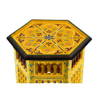 Moucharabi Wood Table Handmade - Yellow